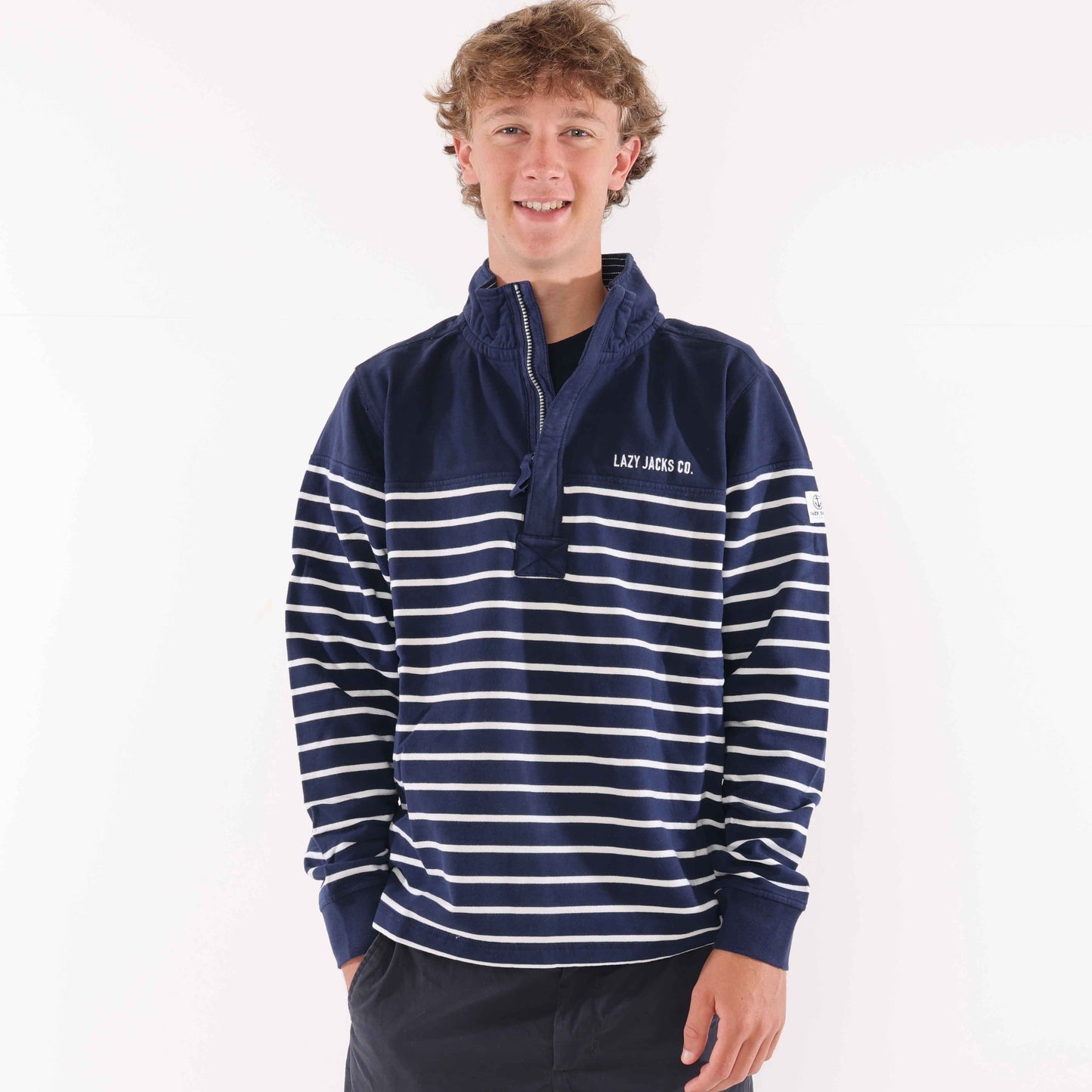 LJ39P - Men's Quarter Zip Sweatshirt - Marine