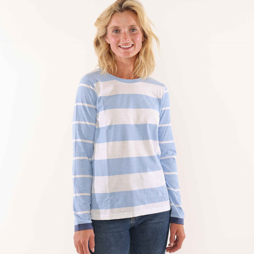 LJ161 - Striped Long Sleeve Top - Sky