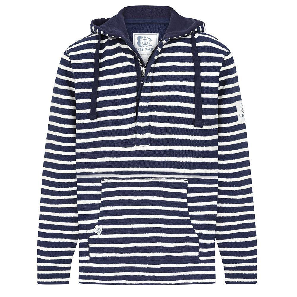 LJ44S - Men's Textured Hooded Sweatshirt - Marine