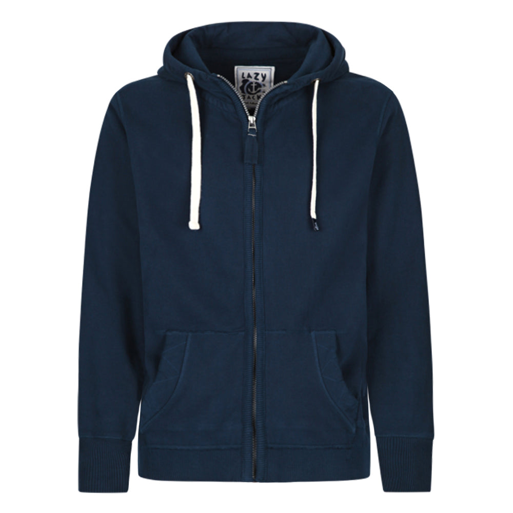 LJ26 Men s Full Zip Hooded Sweatshirt Marine Lazy Jacks