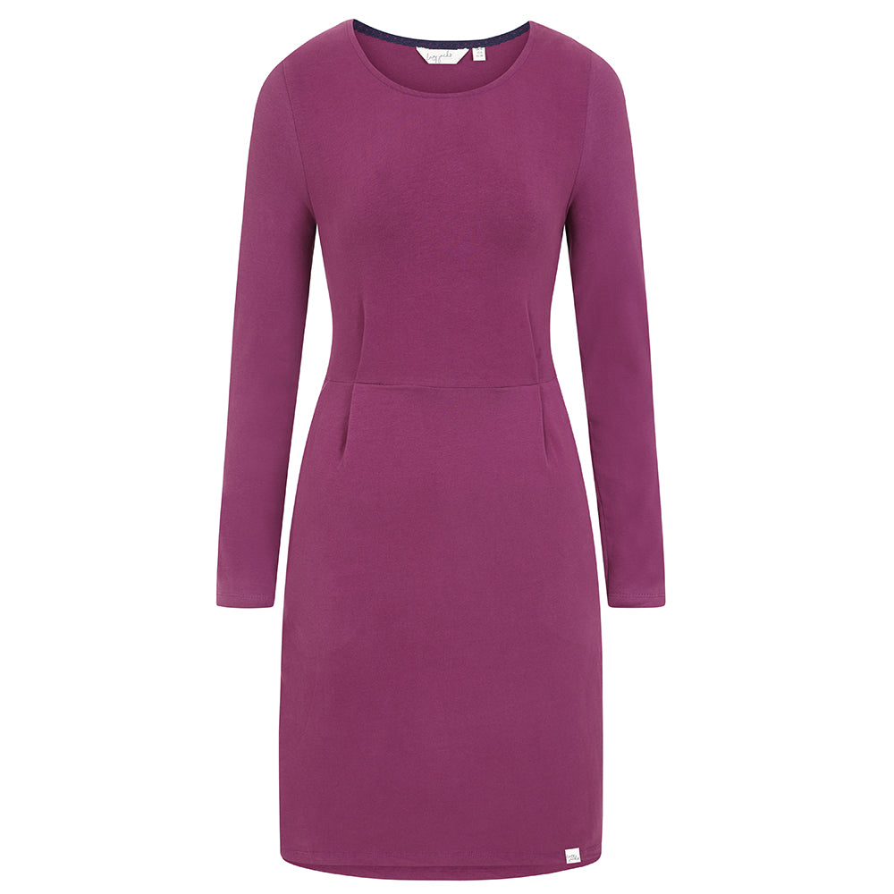LJ517 - Ladies Dress With Pockets - Berry