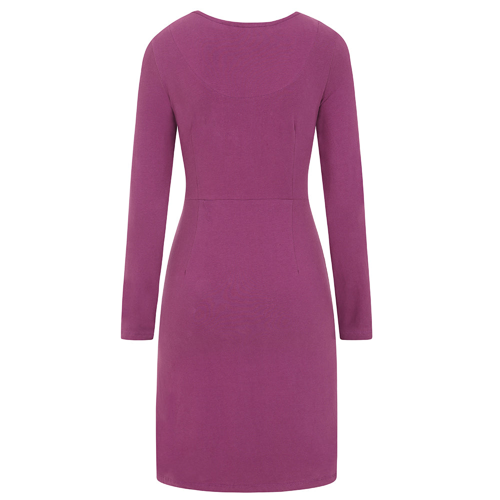 LJ517 - Ladies Dress With Pockets - Berry