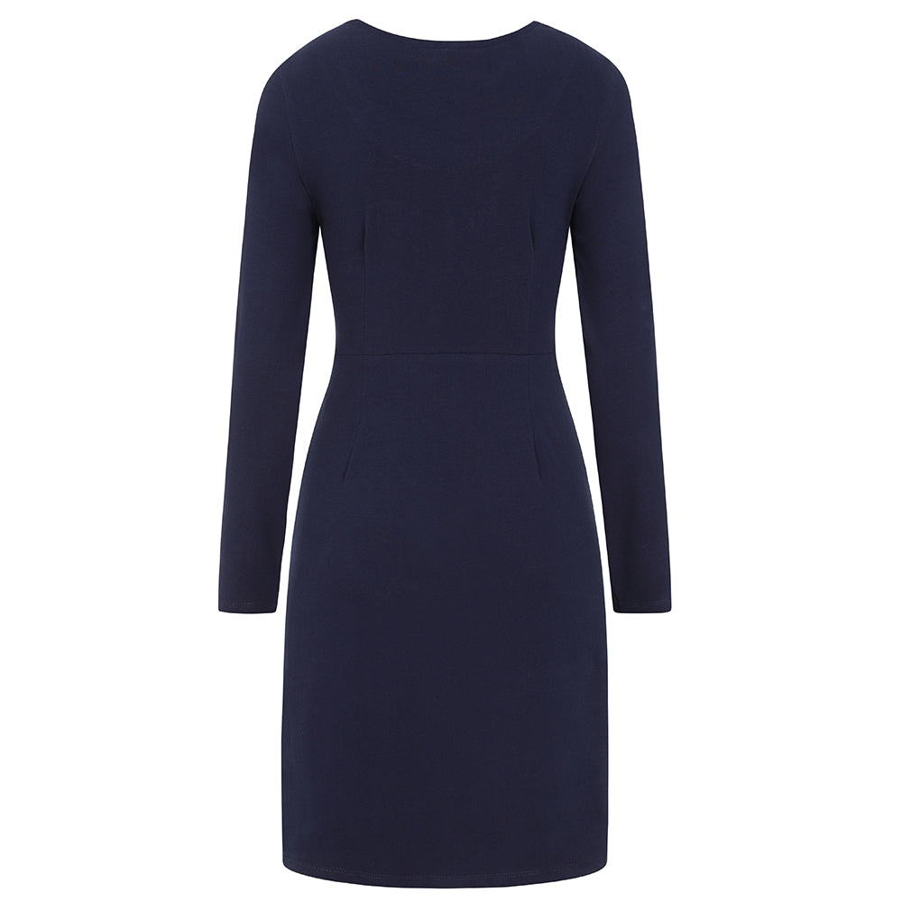 LJ517 - Ladies Dress with Pockets - Marine