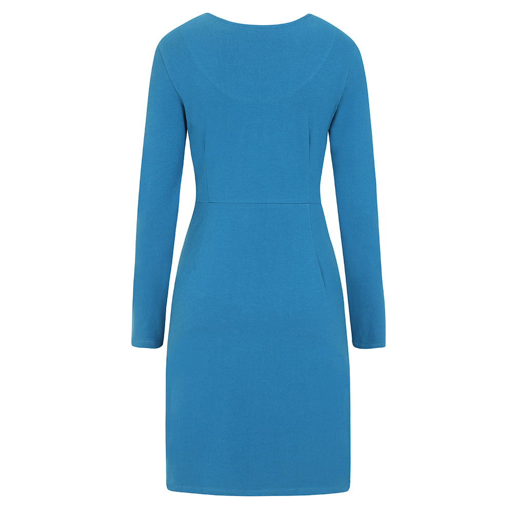 LJ517 - Ladies Dress With Pockets - Peacock
