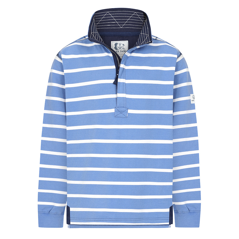 LJ39 - 1/4 Zip Striped Sweatshirt - Royal