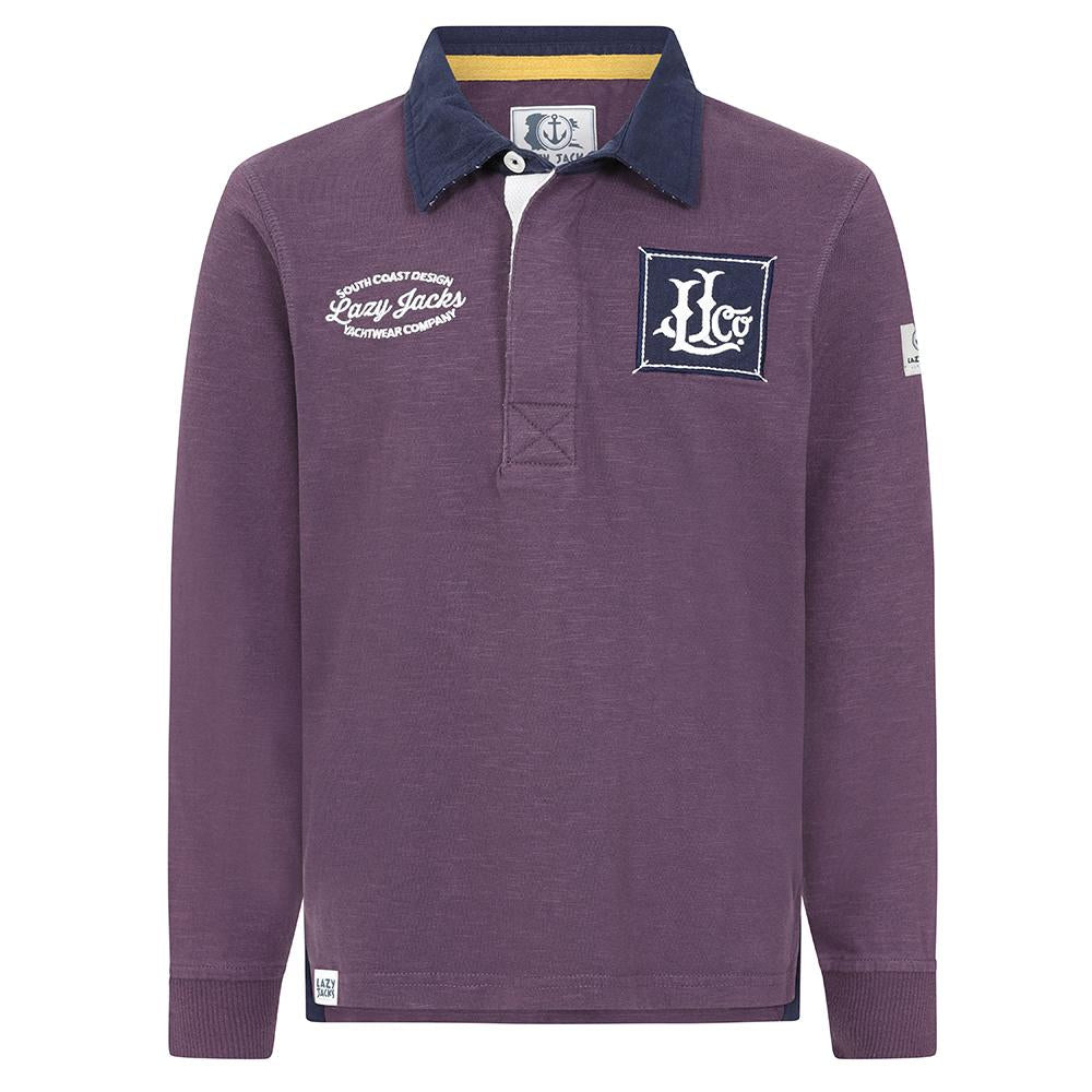 LJ76C - Boys Long Sleeve Rugby Shirt - Grape