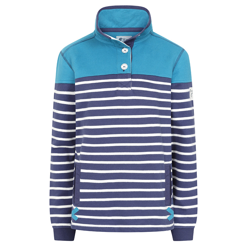 LJ6 - Ladies Button Neck Sweatshirt - Turquoise