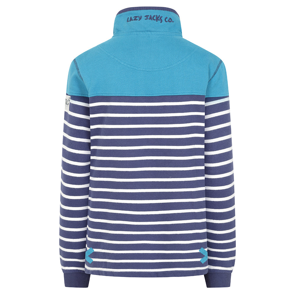 LJ6 - Ladies Button Neck Sweatshirt - Turquoise