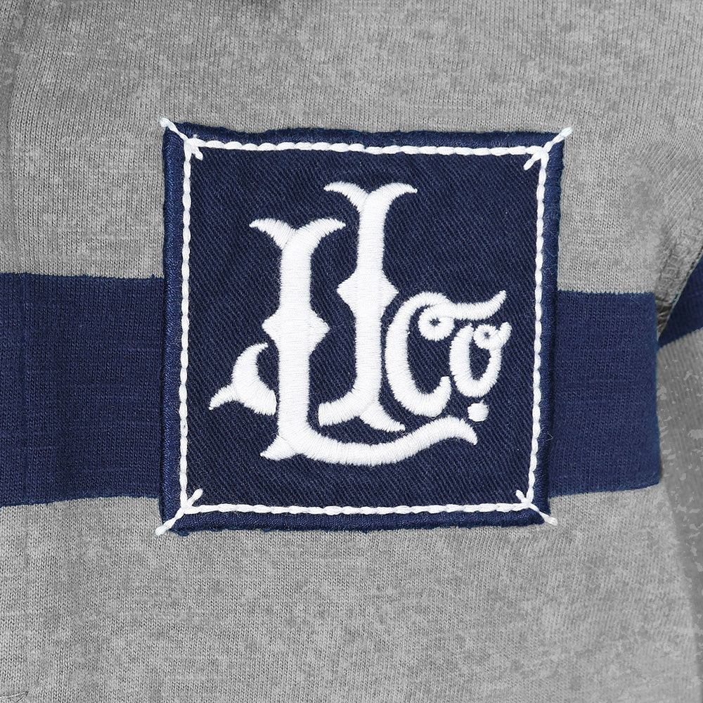 LJ78C - Lightweight Striped Rugby Shirt - Grey Marle