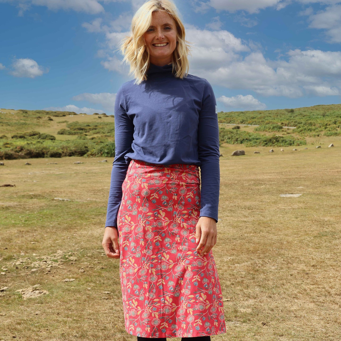 LJ41 - Printed Jersey Skirt - Garland Flowers