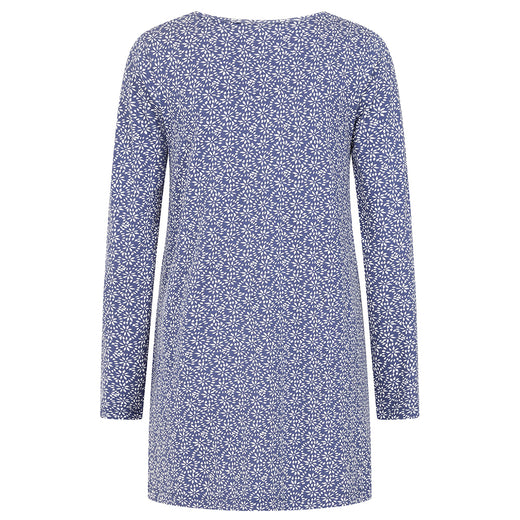 LJ115 - Printed Tie Front Tunic - Mosaic Twilight