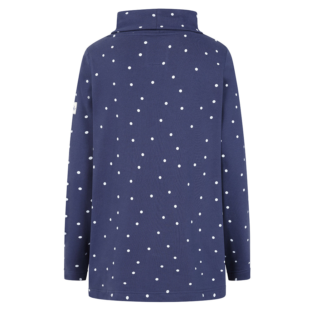 LJ20 - Roll Neck Sweatshirt - Polka Dot Twilight