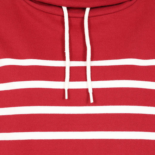 LJ20S - Striped Roll Neck Sweatshirt - Red