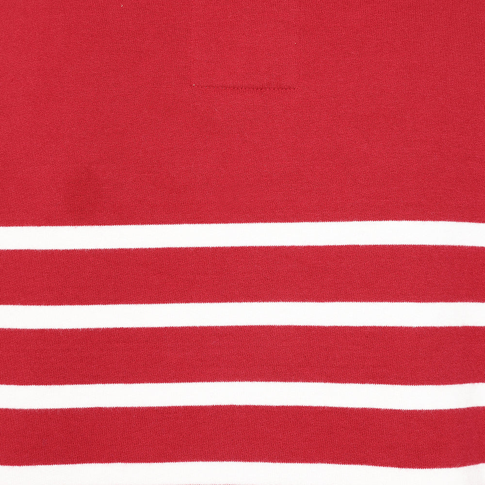 LJ20S - Striped Roll Neck Sweatshirt - Red