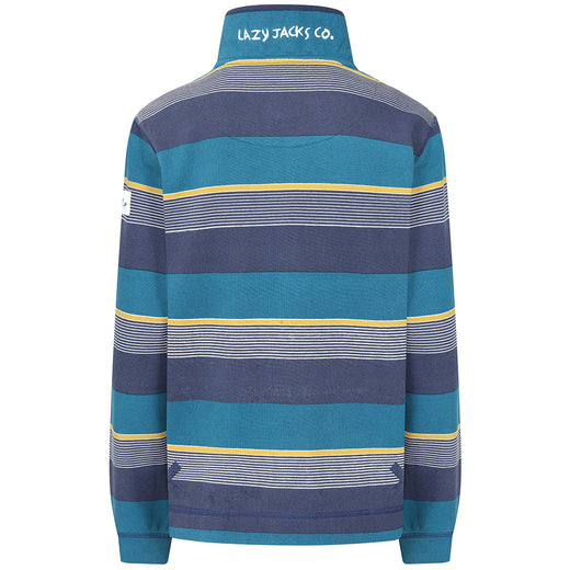 LJ301S - Ladies Striped Pique Sweatshirt - Teal
