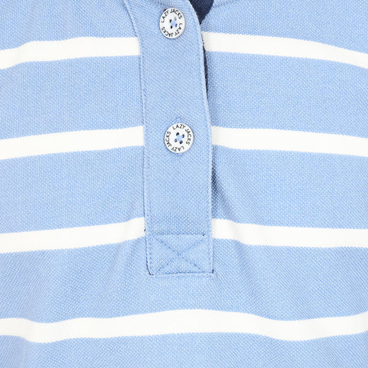 LJ301SC - Girls Pique Striped Sweatshirt - Sky