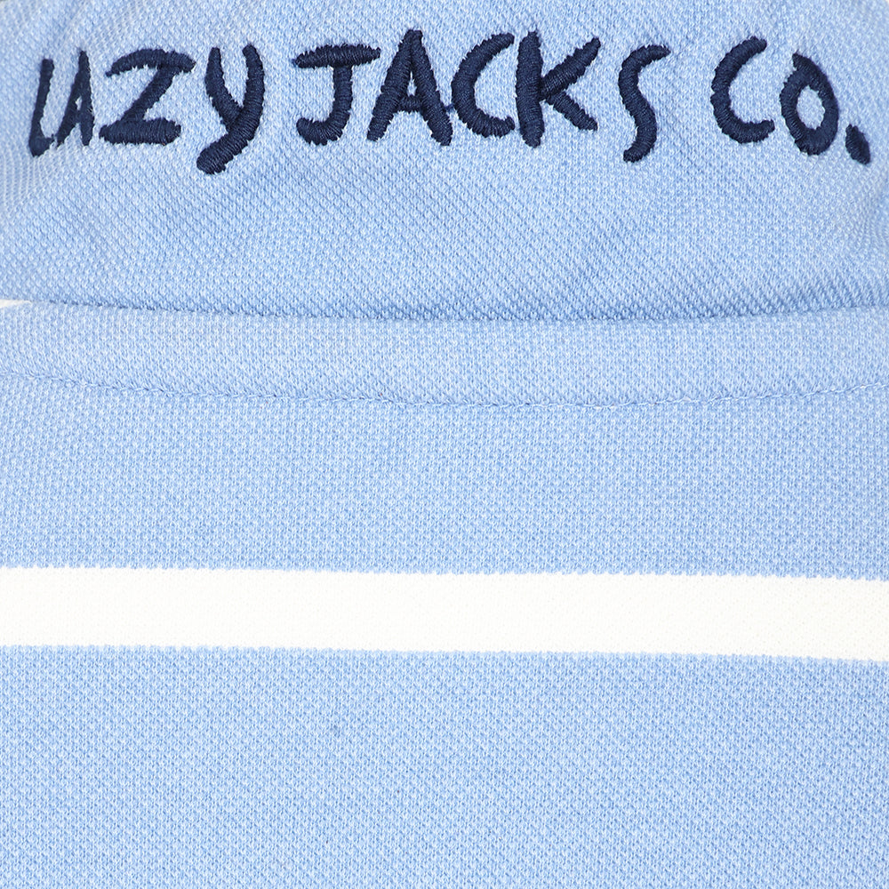 LJ301SC - Girls Pique Striped Sweatshirt - Sky