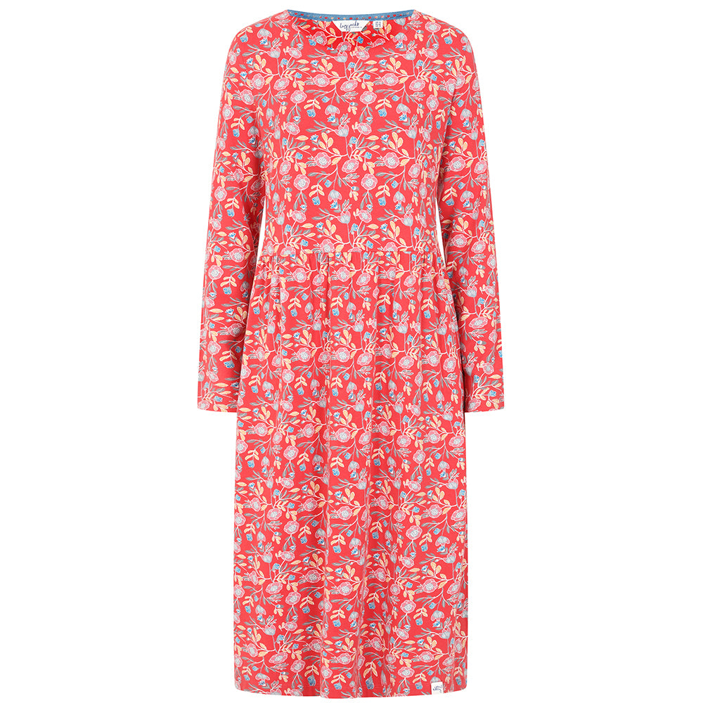 LJ534 - Printed Midi Dress - Garland Flowers