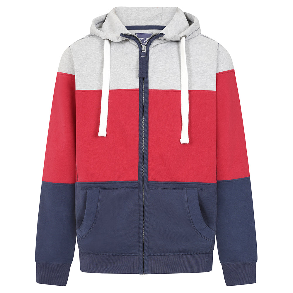 LJ721 - Men's Full Zip Panelled Hoody - Red