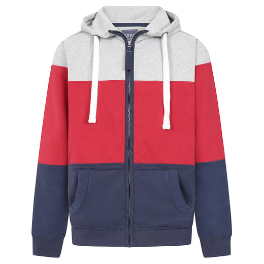 LJ721 - Men's Full Zip Panelled Hoody - Red