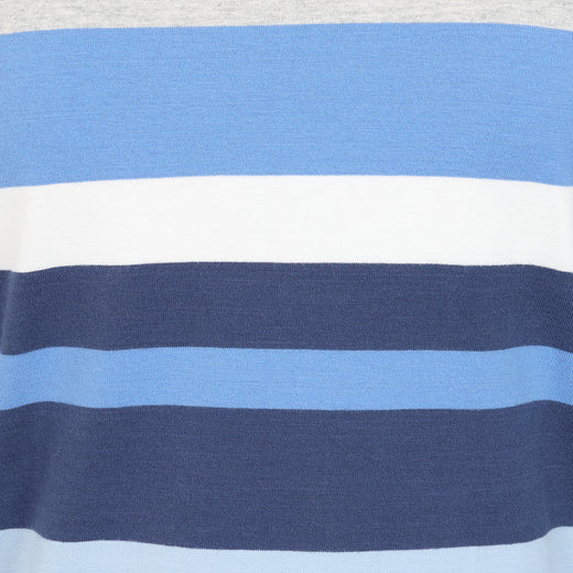 LJ97M - Long Sleeve Multi Stripe Breton - Winter Blues