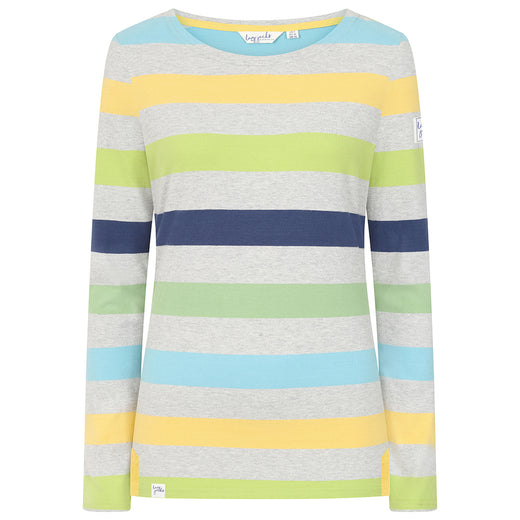 LJ97M - Long Sleeve Multi Striped Breton - Winter Greens
