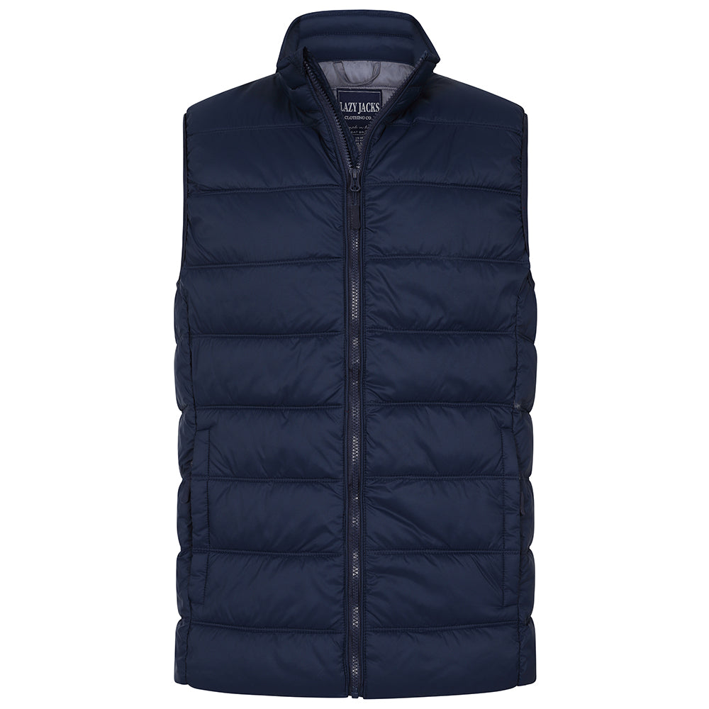 Lazy jacks co puffer vest navy blue wash shops sz small