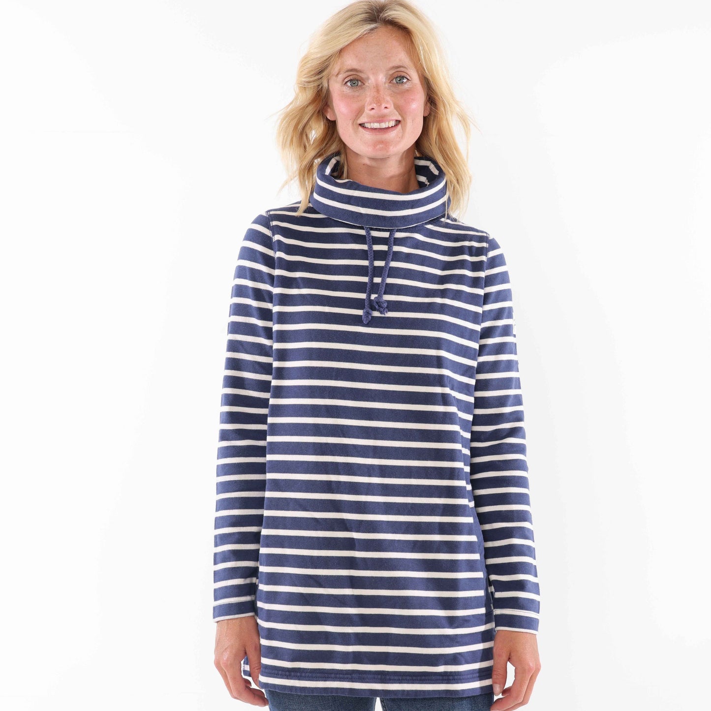 LJ99S - Striped Roll Neck Sweatshirt - Twilight
