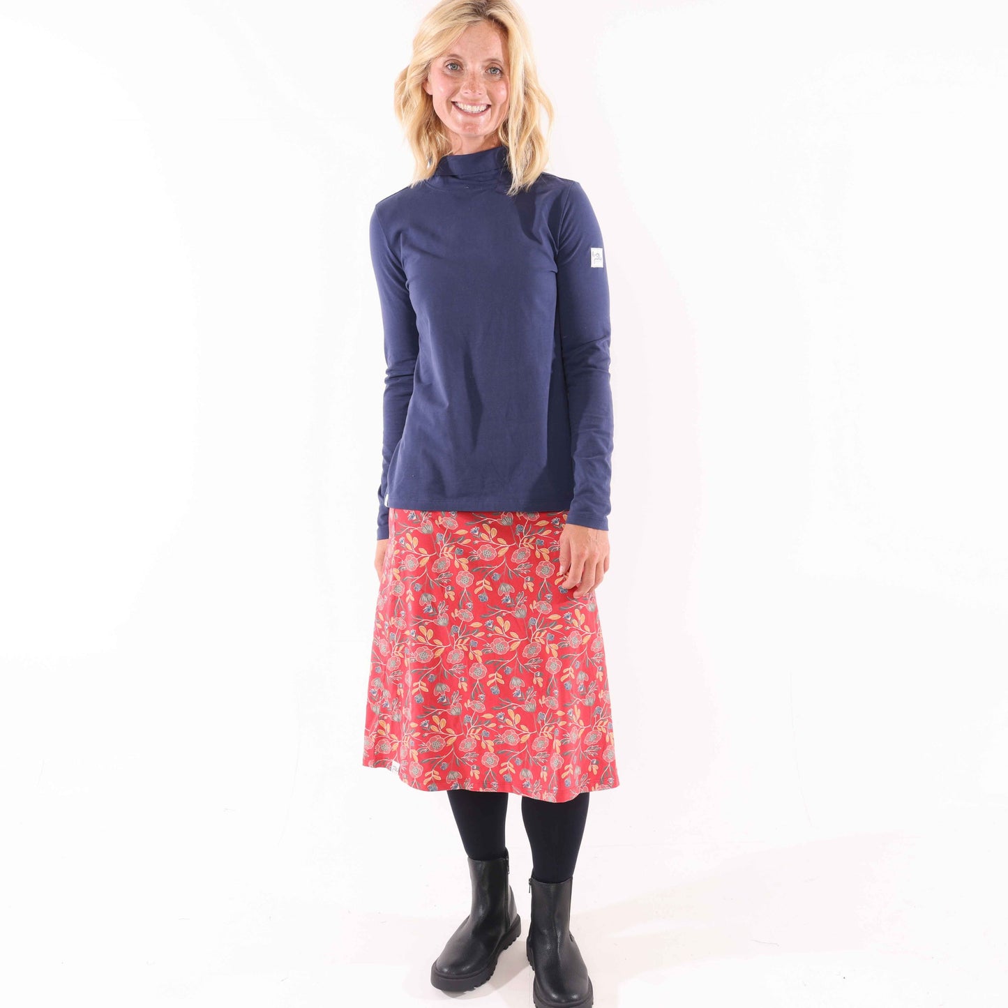 LJ41 - Printed Jersey Skirt - Garland Flowers