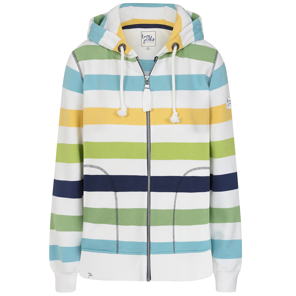 LJ101S - Ladies Stripe Full Zip Hoody - Greens