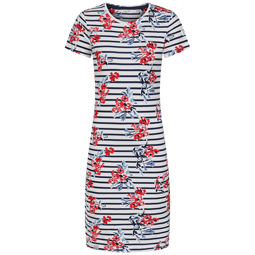 LJ115P - Ladies' Printed T-Shirt Dress - Meadow Red