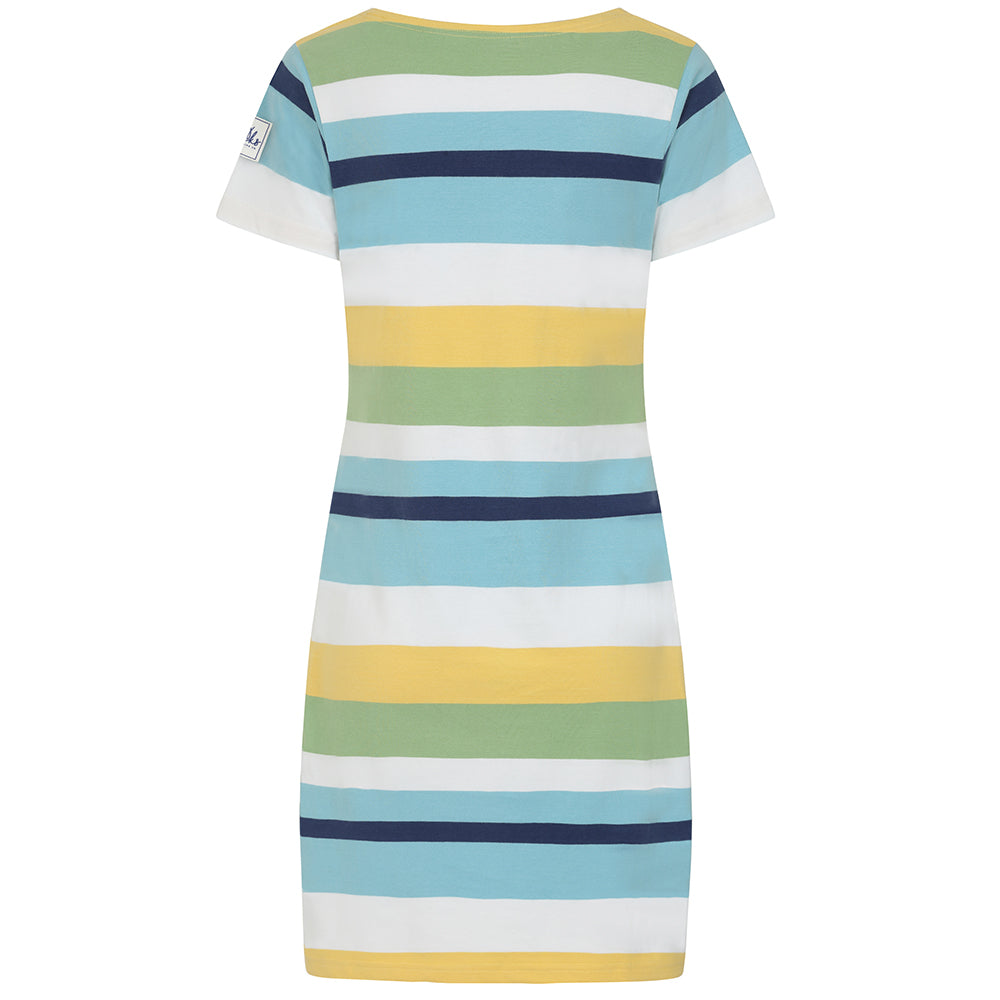 LJ115 - Striped T-Shirt Dress - Greens
