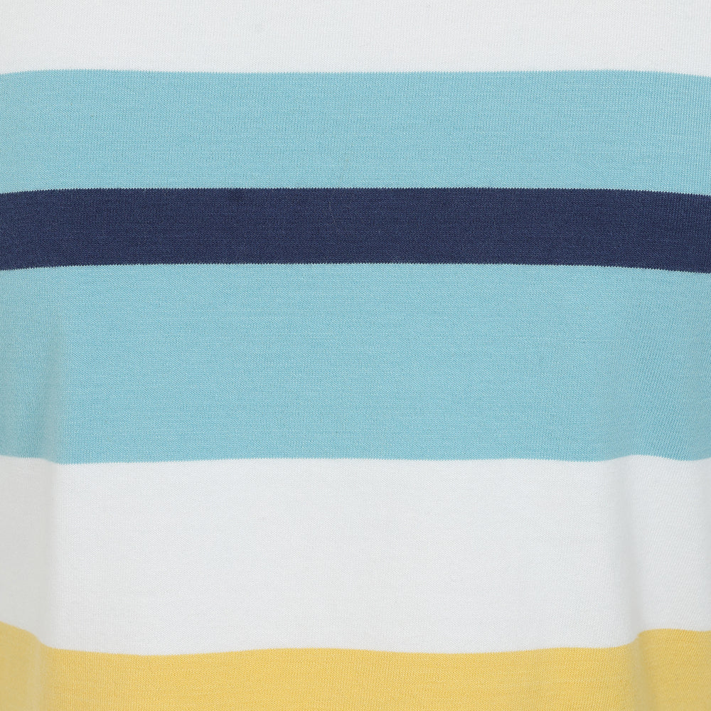 LJ115 - Striped T-Shirt Dress - Greens