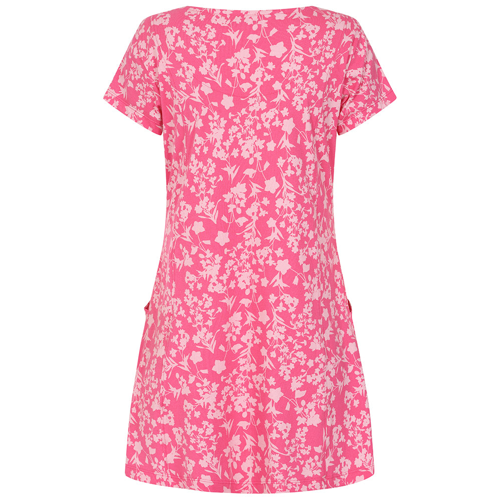 LJ116 - Printed Tunic Top - Shadow Flowers