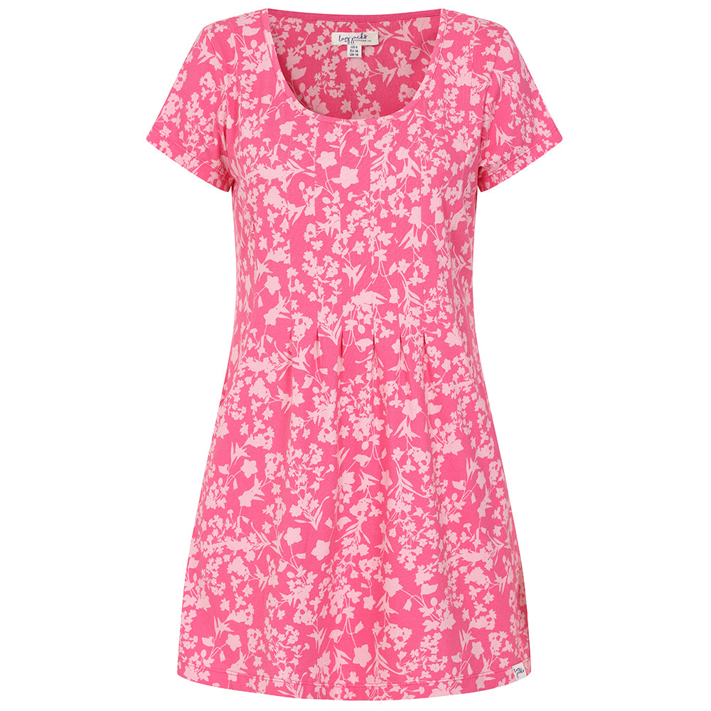 LJ116 - Printed Tunic Top - Shadow Flowers