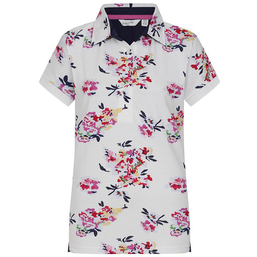 LJ12P - Printed Polo Top - Wildflower White