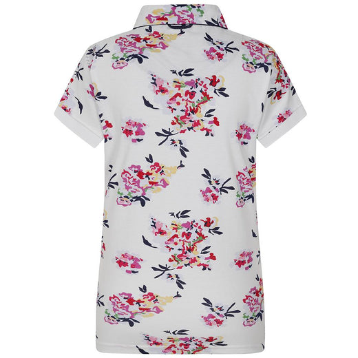LJ12P - Printed Polo Top - Wildflower White