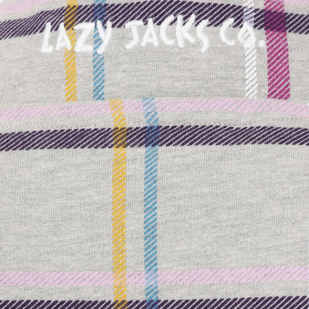 LJ14 Plaid - Button Neck Sweatshirt - Grey Marl
