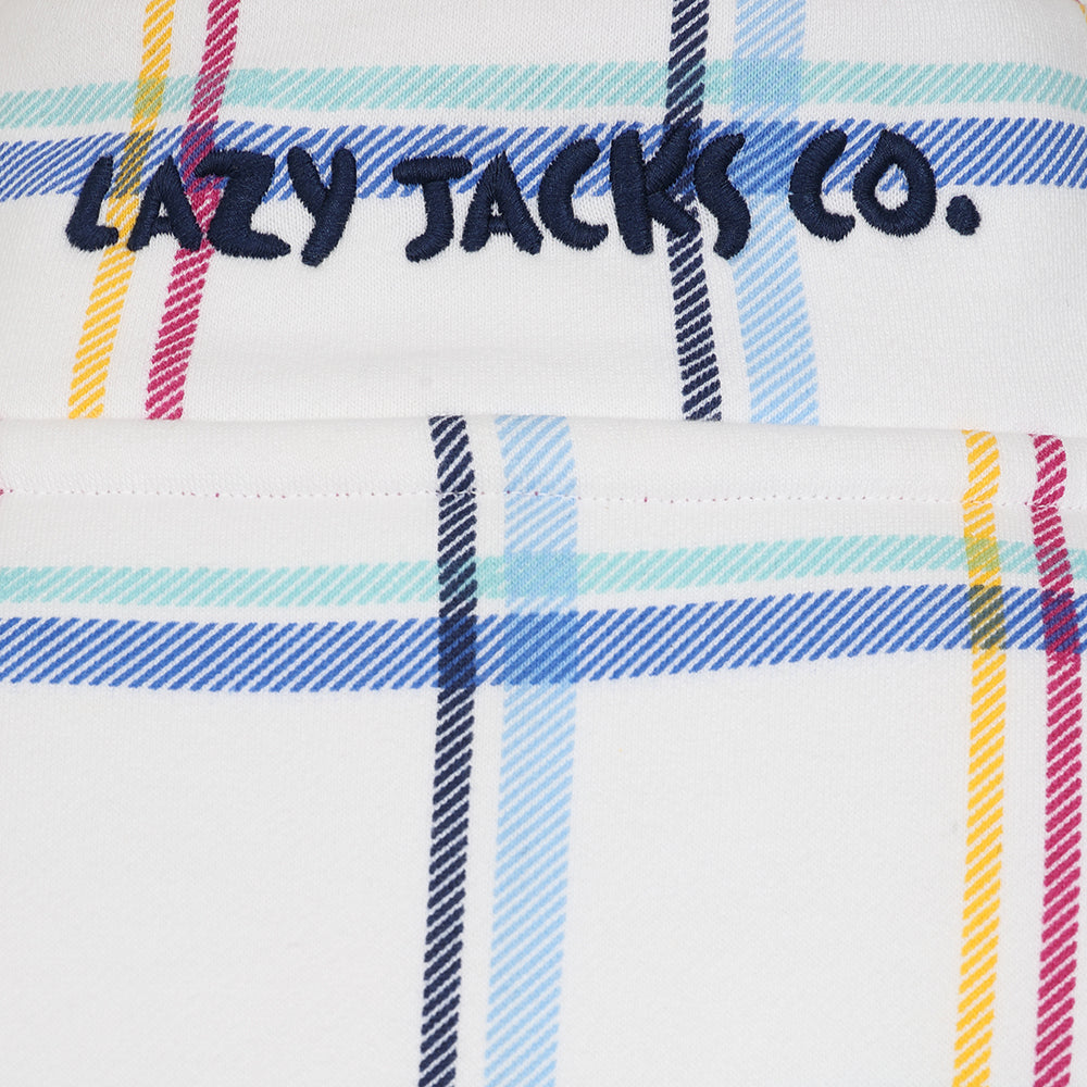 LJ14 - Ladies Plaid Button Neck Sweatshirt - Watercolours