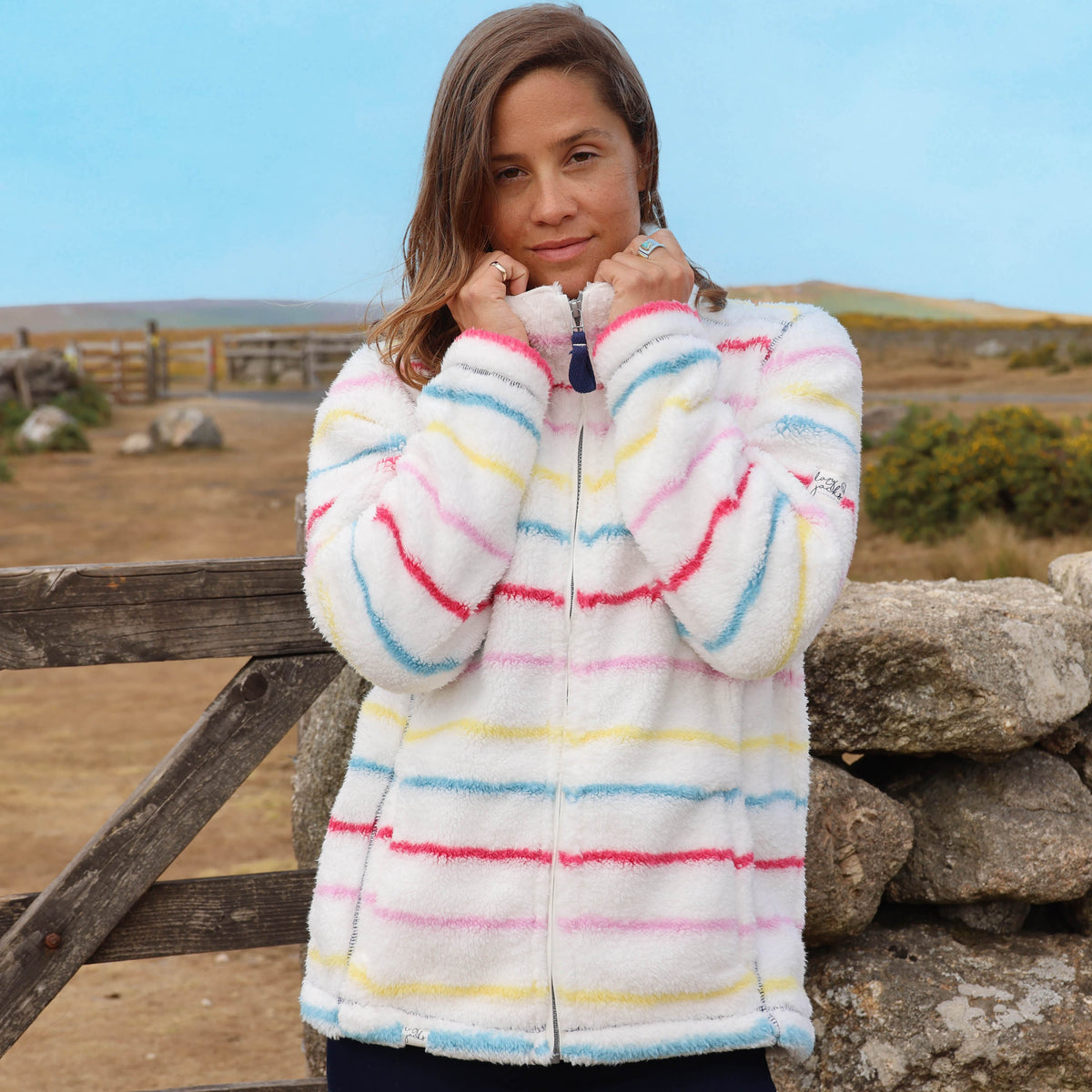 LJ157S - Striped Full Zip Snug - Winter Brights