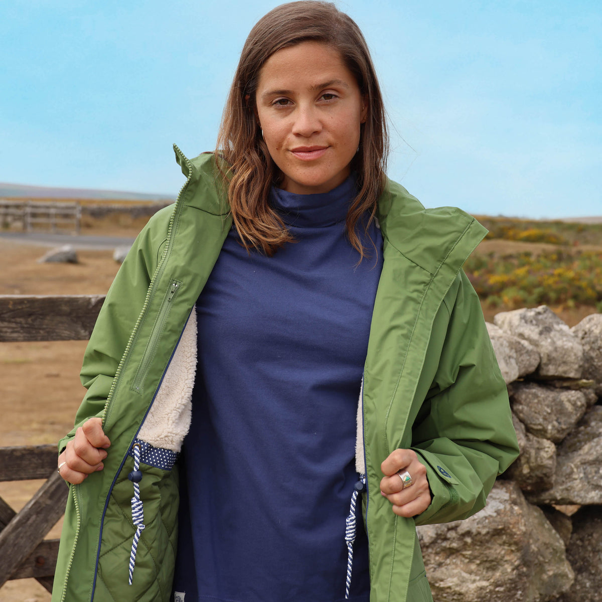 LJ159 - Longline Snug Lined Coat - Sage