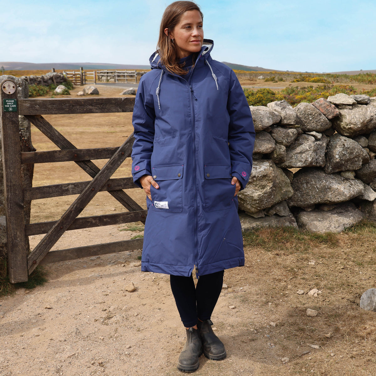 LJ159 - Ladies Long Snug Lined Coat - Twilight