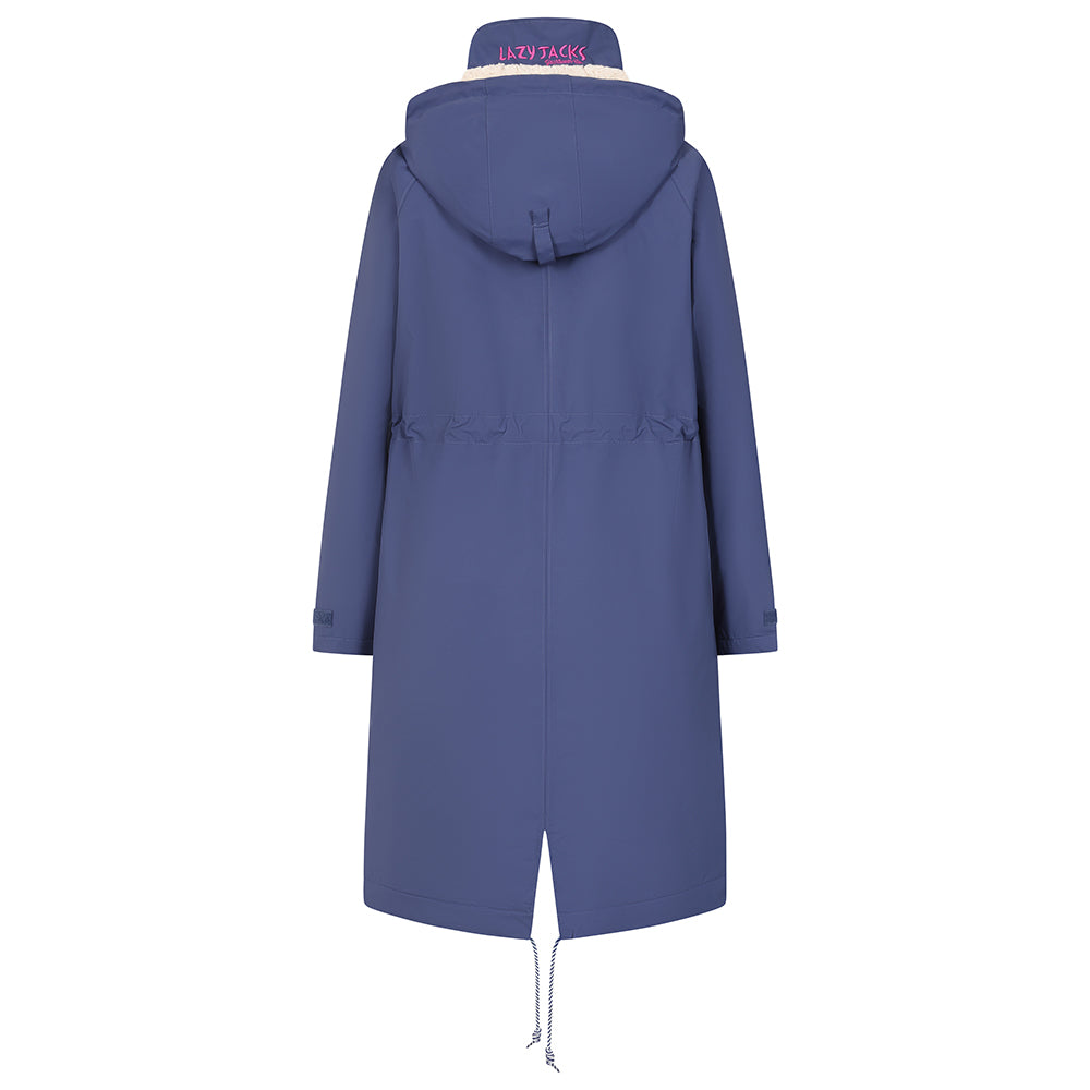 LJ159 - Ladies Long Snug Lined Coat - Twilight