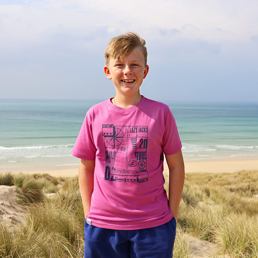 LJ15C - Boys Printed T-Shirt - Raspberry