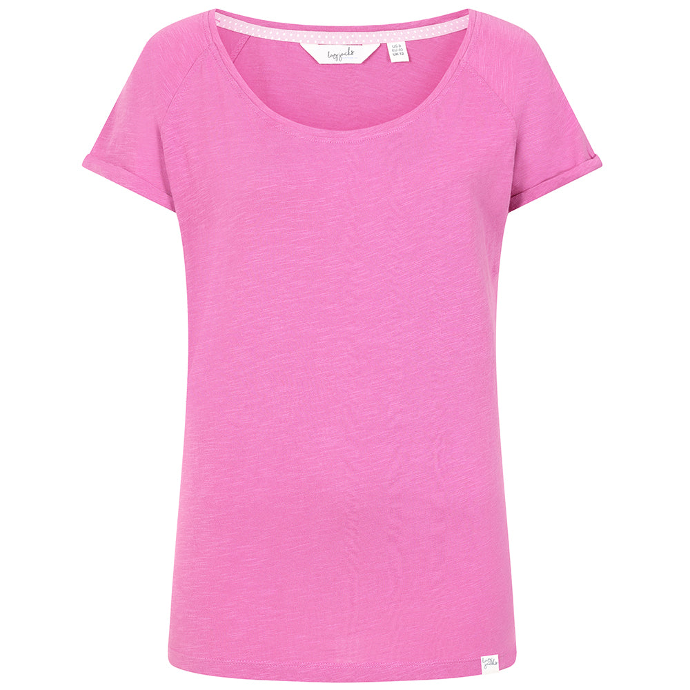 LJ163 - Ladies Roll Sleeve Tee - Raspberry