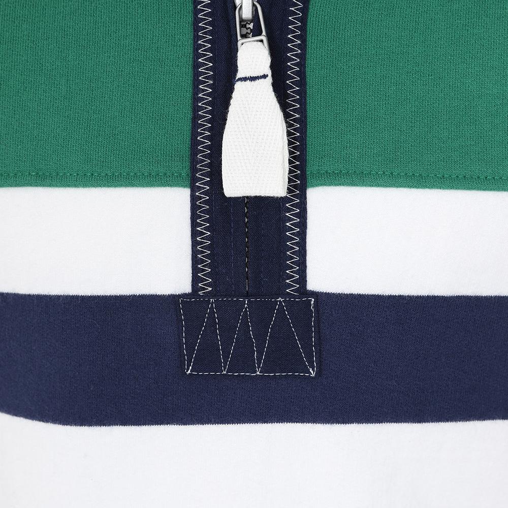 LJ18C - Boys Striped 1/4 Zip Sweatshirt - Fern