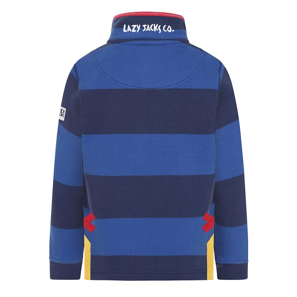 LJ18C - Boys Striped 1/4 Zip Sweatshirt - Royal