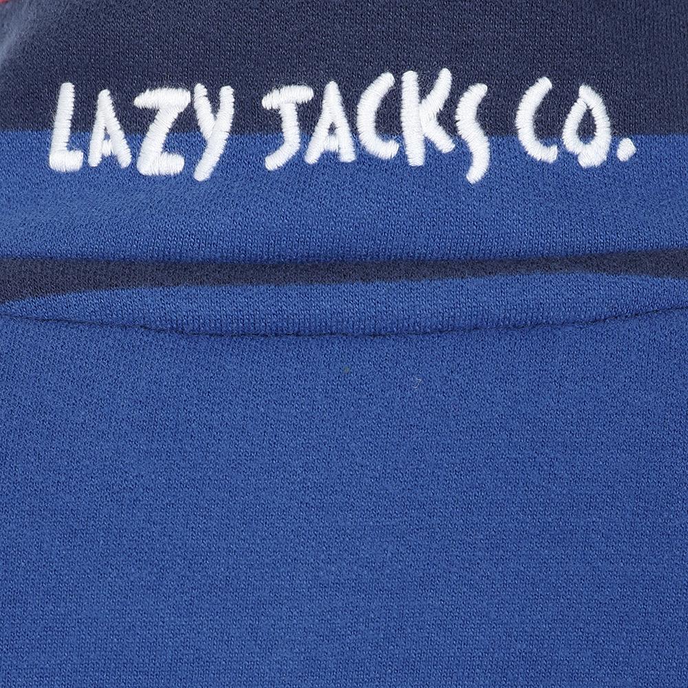 LJ18C - Boys Striped 1/4 Zip Sweatshirt - Royal