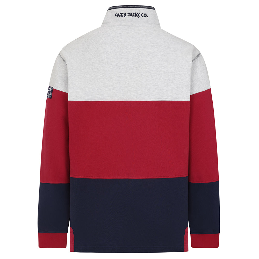LJ19 - Men's Colour Block Sweatshirt - Rouge