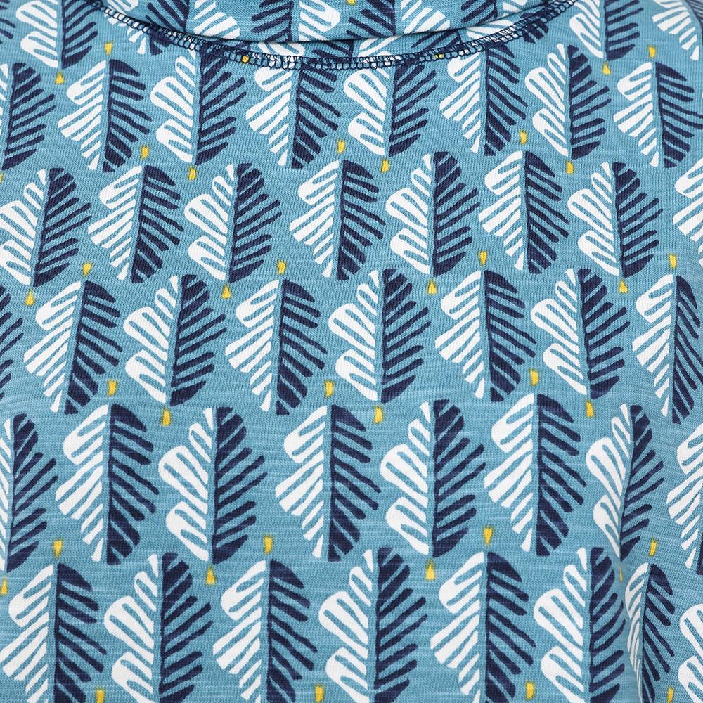 LJ63P - Ladies' Patterned Roll Neck Sweatshirt - Oak Blue